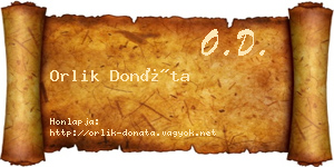 Orlik Donáta névjegykártya